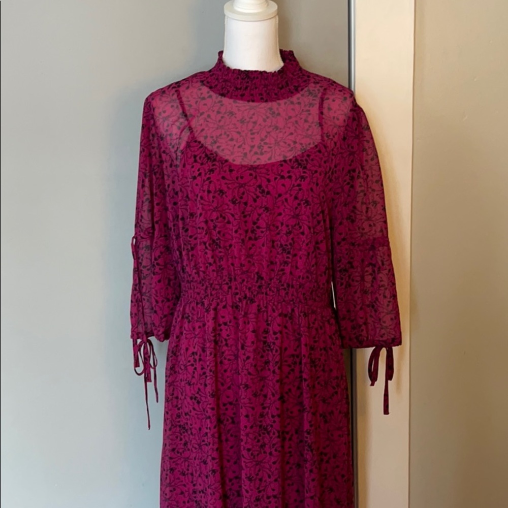 Mock Neck KENSIE Ankle Length Dress!